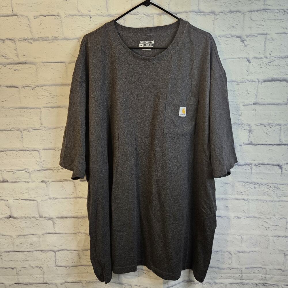 Carhartt Men’s 4XL Gray Loose Fit Crew Neck Short Sleeve Pocket Logo Tee